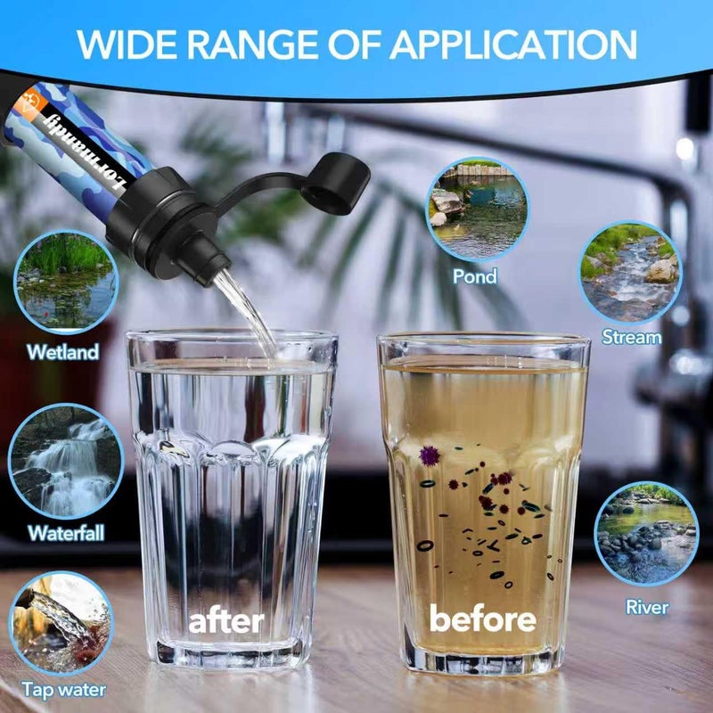 Lormandy Straw Water Filter 5 Pack – Outdoor Camping & Hiking Survival Gear Kit for Family Use, Ultra-Light Personal Filter Straws for Backpacking, Travel, Bug-Out Bags and Emergency Preparedness - Image 3